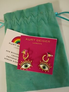 Kurt Geiger London Evil Eye Crystal Drop Earrings
